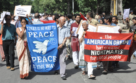 Syrian supporters protest in Delhi